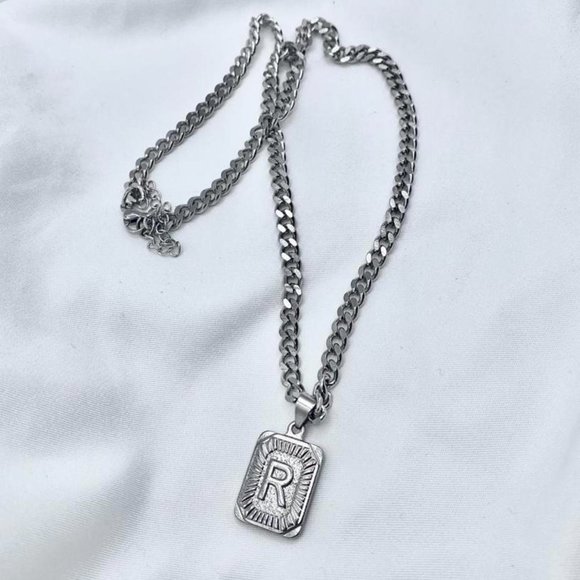 Letter "R” Initial Necklace - Fully Stainless Steel (only one available) - Picture 3 of 3